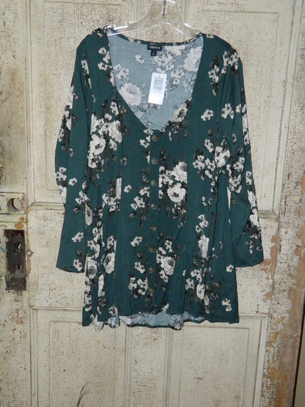 Torrid Floral Square Neck Blouse Sz Torrid 1 (JJ-7)